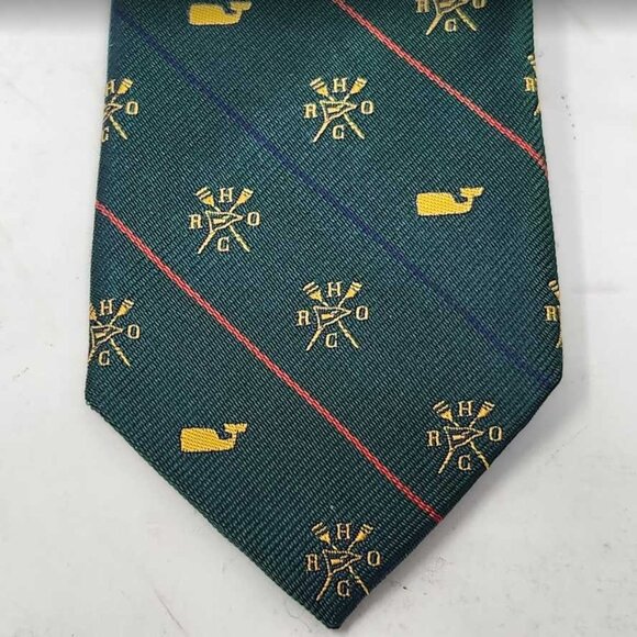 New Vineyard Vines Limited edition Head of the Charles classic stripe tie green